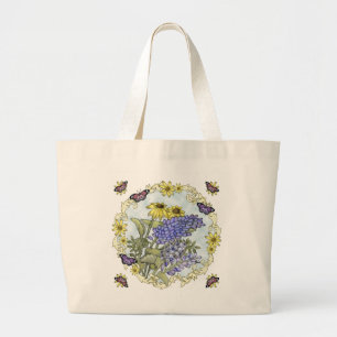 Bolso De Tela Gigante Maqueta de nombre personalizado de flor de primave