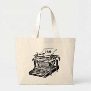 Bolso De Tela Gigante Máquina de escribir vieja fresca Totebag gráfico