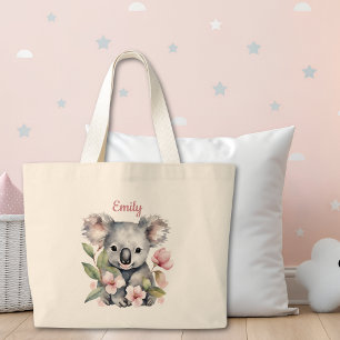 Bolso De Tela Gigante Marca de agua personalizada Koala Bear Tote Bag