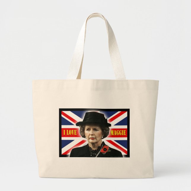 Bolso De Tela Gigante Margaret Thatcher me encanta Maggie (Frente)