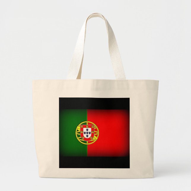 Bolso De Tela Gigante Margen negro de bandera de Portugal (Frente)