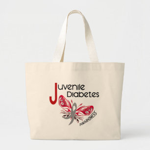 Bolso De Tela Gigante MARIPOSA 3 de la diabetes juvenil