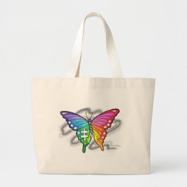 Bolso De Tela Gigante Mariposa arcoiris