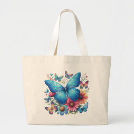 Bolso De Tela Gigante Mariposa azul floral