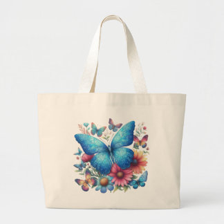 Bolso De Tela Gigante Mariposa azul floral
