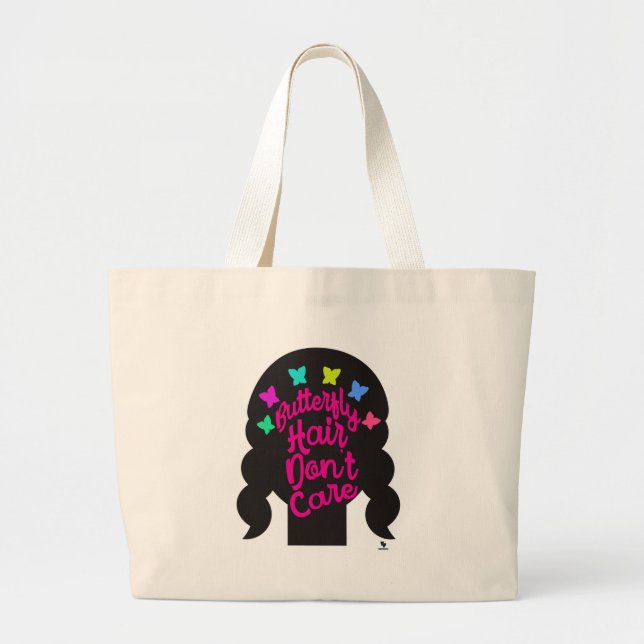 Bolso De Tela Gigante Mariposa Cabello sin cuidado Diversión Trendy Hair (Frente)