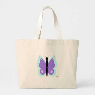 Bolso De Tela Gigante Mariposa cian Y Púrpura
