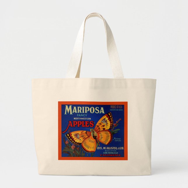 Bolso De Tela Gigante Mariposa manzanas (Frente)