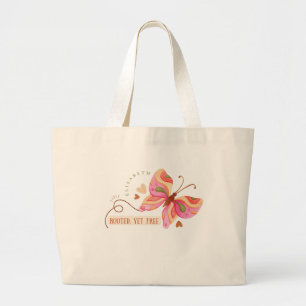 Bolso De Tela Gigante Mariposa motivacional boho de acuarela colorida