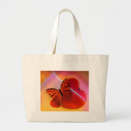 Bolso De Tela Gigante Mariposa y corazón