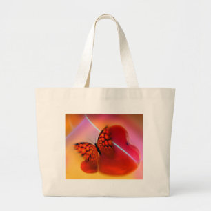 Bolso De Tela Gigante Mariposa y corazón