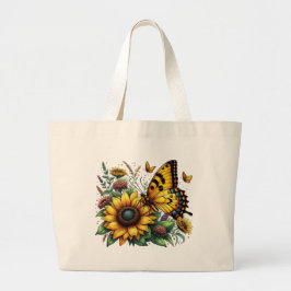 Bolso De Tela Gigante Mariposa y girasoles