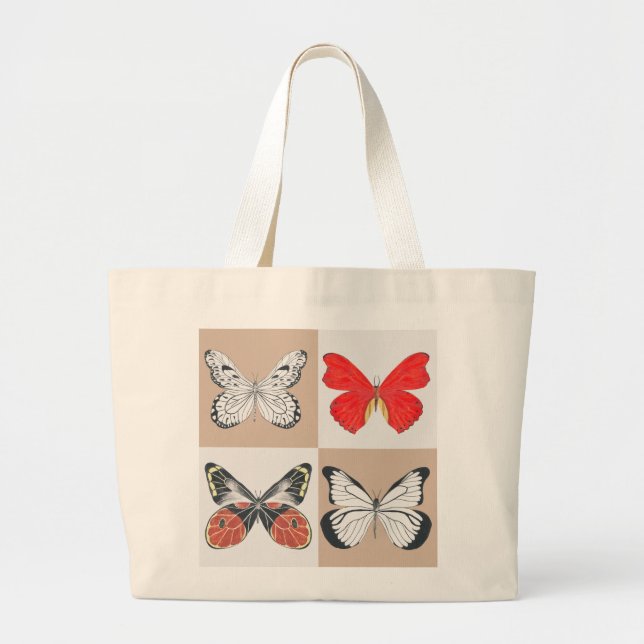 Bolso De Tela Gigante Mariposas en un Tote gigantesco (Frente)