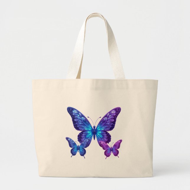 Bolso De Tela Gigante 🌌 Mariposas Glow 🌌 (Frente)