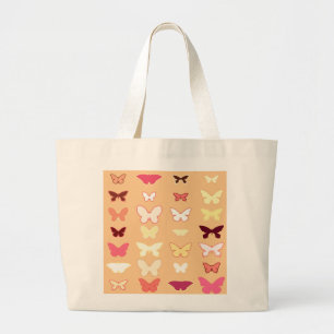 Bolso De Tela Gigante Mariposas, naranjas, amarillas y corales