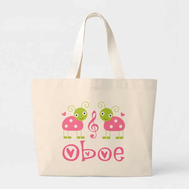 Bolso De Tela Gigante Mariquitas rosadas lindas de Oboe (Frente)