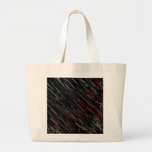 Bolso De Tela Gigante Mármol Negro Rojo