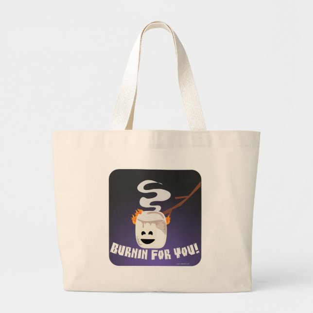 Bolso De Tela Gigante Marshmallow Burnin Smores Campfire postre (Frente)