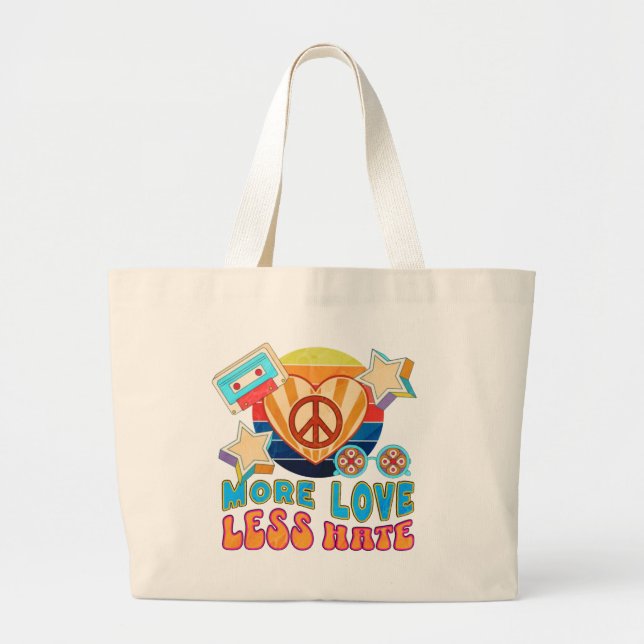 Bolso De Tela Gigante Más amor menos odio (Frente)