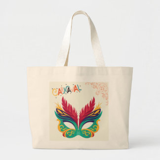 Bolso De Tela Gigante Máscara Colorida de Carnaval – Diseño Festivo de M