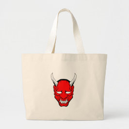 Bolso De Tela Gigante Mascara de Hannya japonesa roja