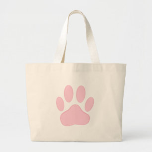 Bolso De Tela Gigante Mascota de Huella de Pata Rosa