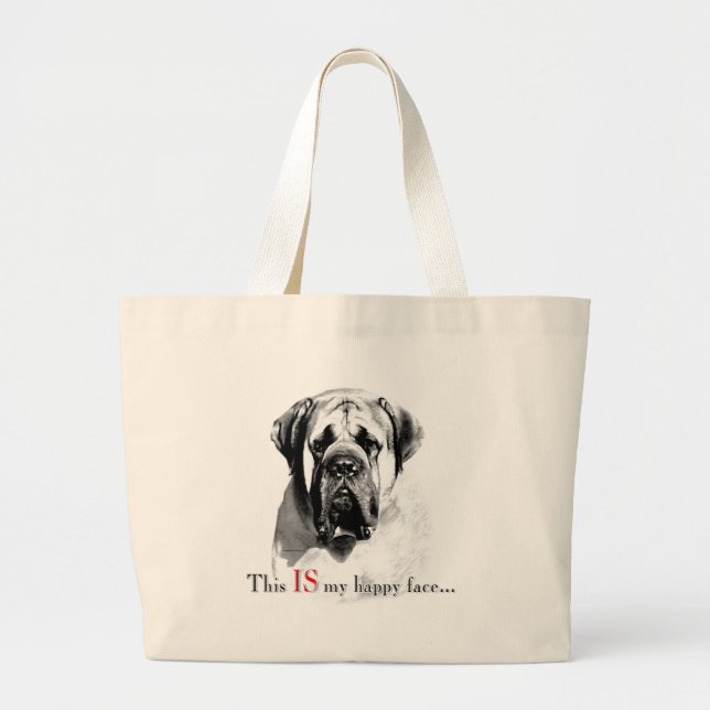 Bolso De Tela Gigante Mastiff Happy Face Bag (Frente)