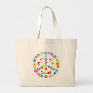 Bolso De Tela Gigante Matemáticas del amor de la paz