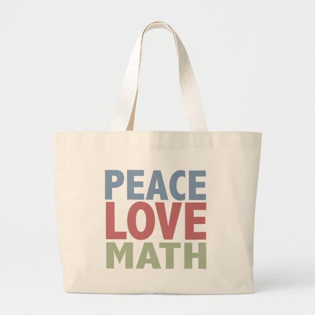Bolso De Tela Gigante Matemáticas del amor de la paz (Frente)