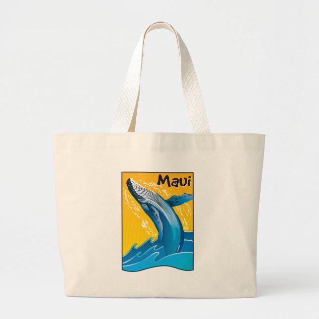 Bolso De Tela Gigante Maui Whale Bag (Frente)