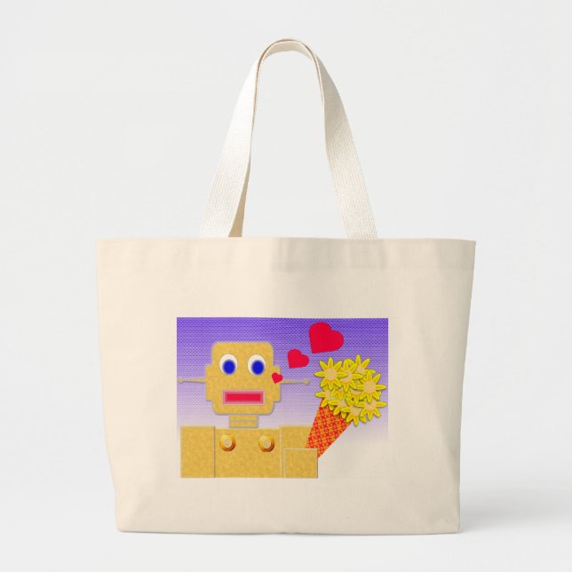 Bolso De Tela Gigante Me amo, soy un bot (Frente)
