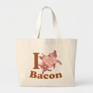 Bolso De Tela Gigante ME ENCANTA BACON cerdo volador