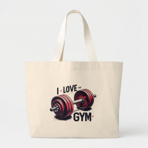 Bolso De Tela Gigante Me encanta el gimnasio