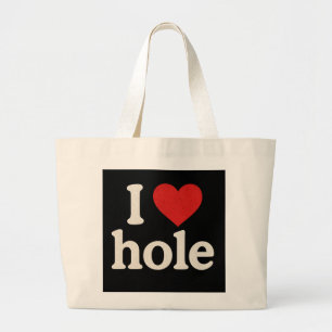 Bolso De Tela Gigante Me encanta el hoyo" Diseño divertido de juego de p