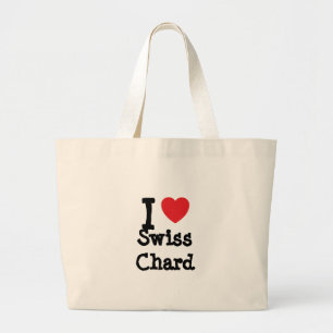 Bolso De Tela Gigante Me encanta la camiseta de corazón de Swiss Chard
