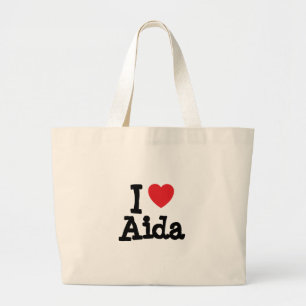 Bolso De Tela Gigante Me encanta la camiseta del corazón de Aida