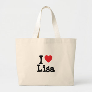 Bolso De Tela Gigante Me encanta la camiseta del corazón de Lisa