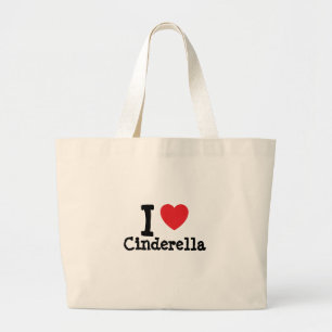 Bolso De Tela Gigante Me encanta la Cenicienta corazón de la camiseta