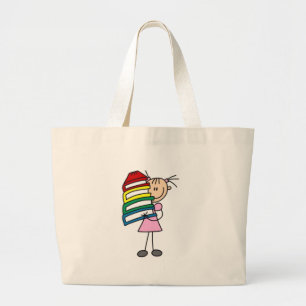 Bolso De Tela Gigante Me Encanta Leer Figura De Palo