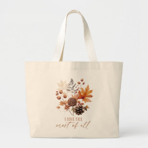 Bolso De Tela Gigante Me Encanta Mayormente La Caída - Deja El Foliage