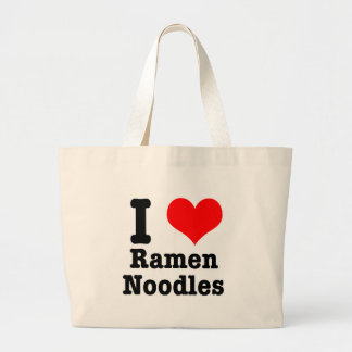 Bolso De Tela Gigante Me encantan (amo) los fideos ramen