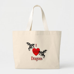 Bolso De Tela Gigante Me encantan los dragones