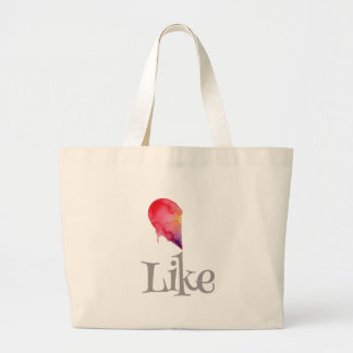 Bolso De Tela Gigante Me gusta: medio corazón