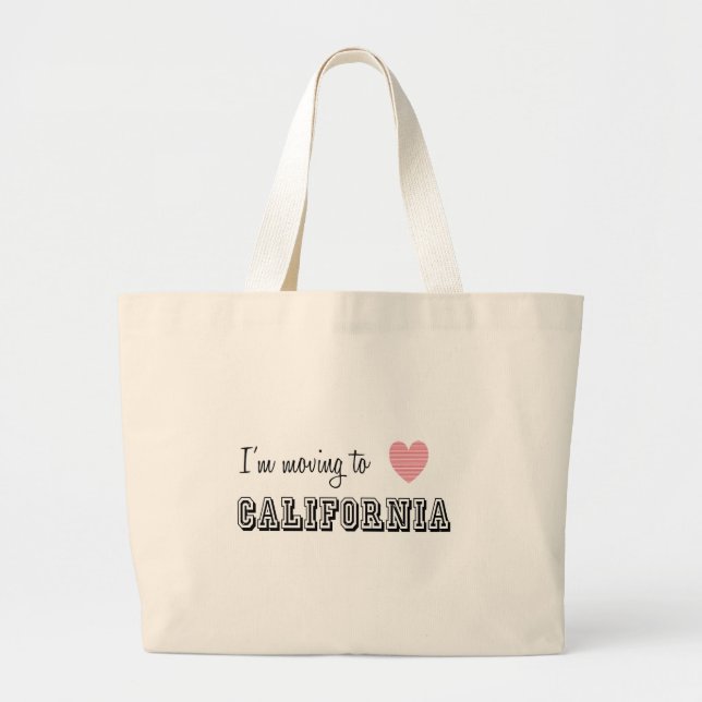 Bolso De Tela Gigante Me mudo a California (Frente)
