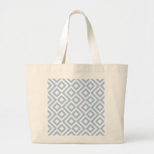 Bolso De Tela Gigante Meander azul claro y blanco