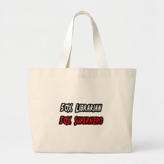 Bolso De Tela Gigante Medio bibliotecario medio superhéroe