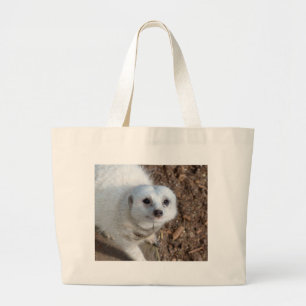 Bolso De Tela Gigante Meerkat blanco curioso,