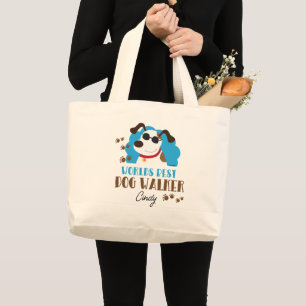 Bolso De Tela Gigante Mejor Caminador de Perro del Mundo Tote Bag