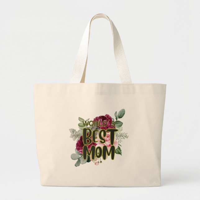 Bolso De Tela Gigante Mejor Día de la Madre Botánica (Frente)