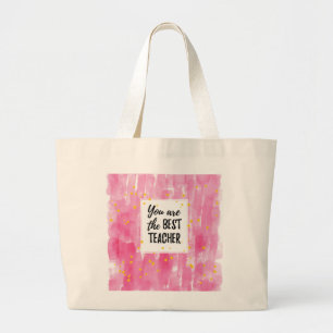 Bolso De Tela Gigante Mejor profesor de acuarela rosa
